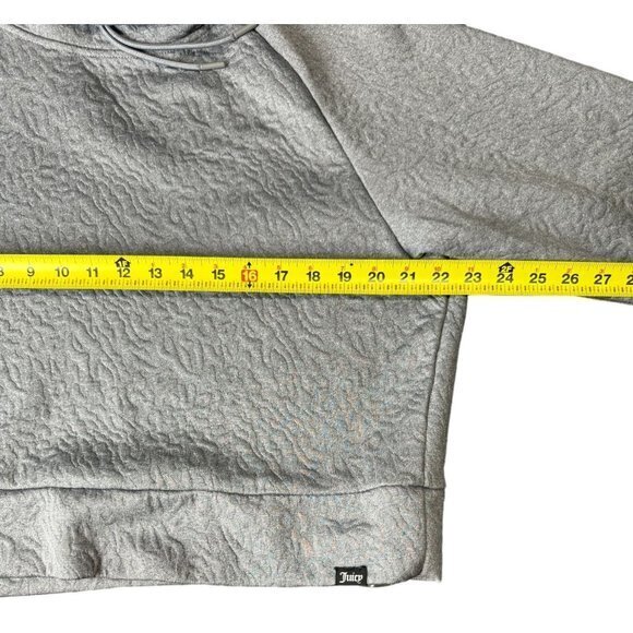 Juicy Couture Women's Jacquard Quilted Crop‎ Pullover GrAY Sweater Size L |E1 - Picture 9 of 11